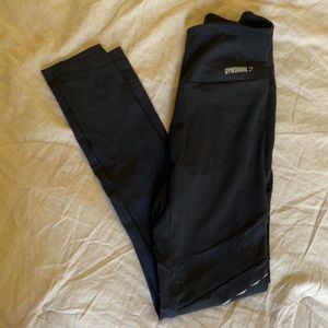 Gymshark black leggings with mesh details